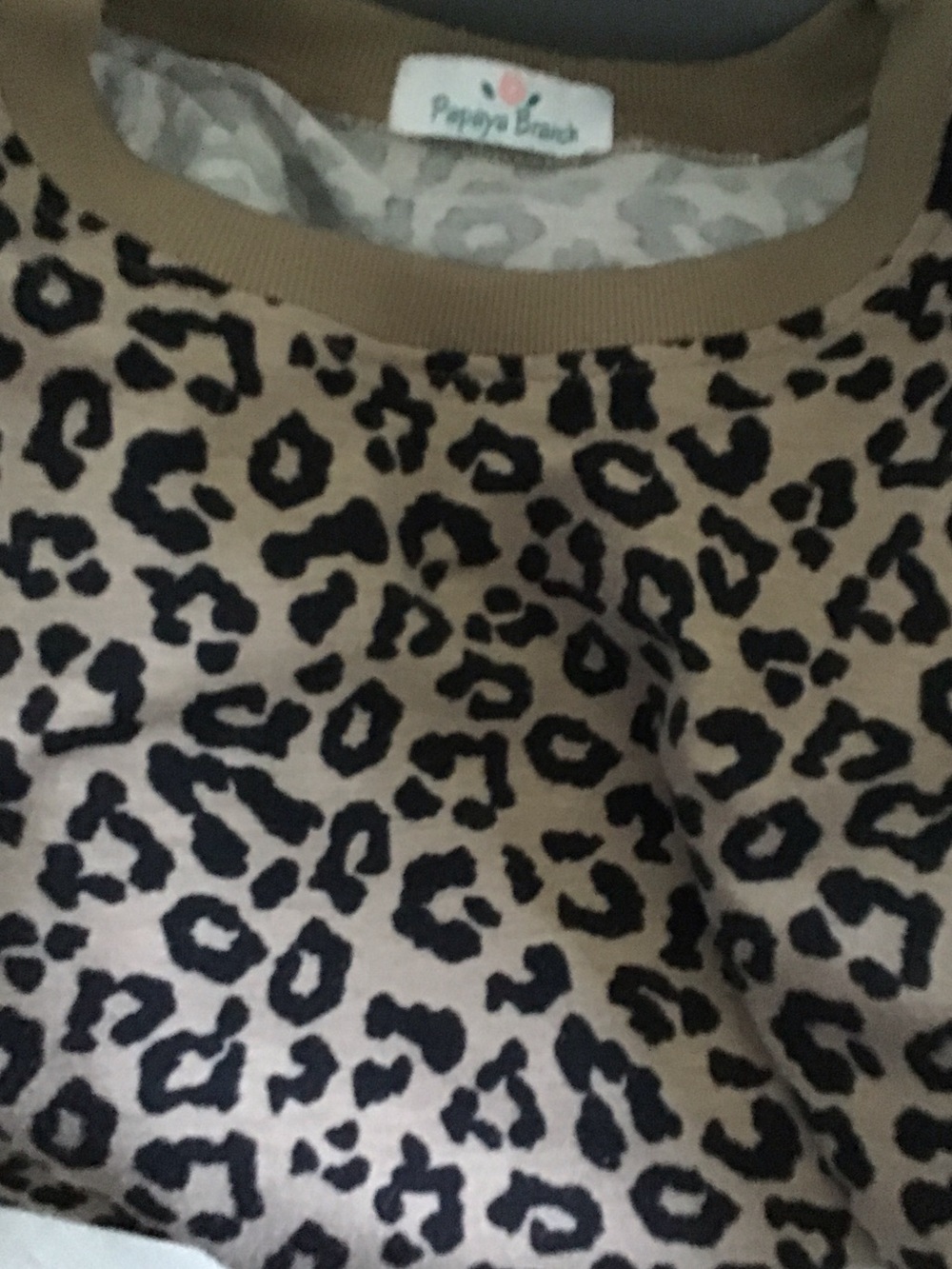 Women's Crewneck Long-Sleeve Top in leopard print